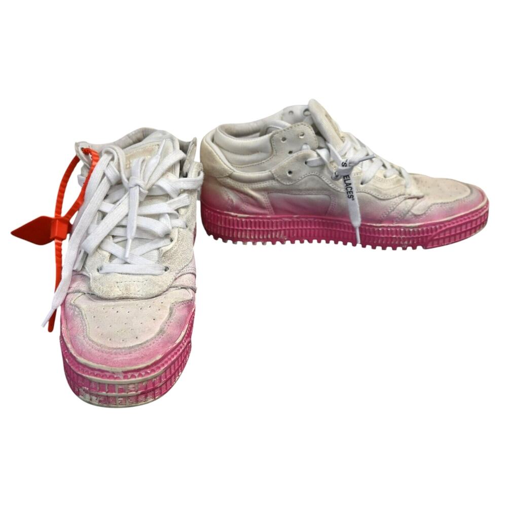 Off-White 3.0 Trainers Pink Ombre White Suede Chunky Sneakers Size 38
